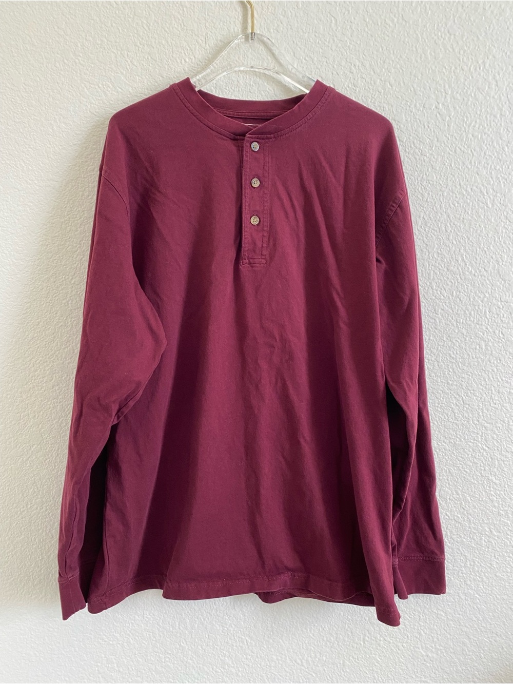 L.L.Bean Traditional Cotton Henley Long Sleeve Shirt